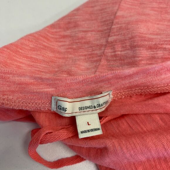 Gap Ballet Pink Tunic Top Womens L Large Mid Sleeves Low Cut Back Cotton Stretch - Picture 5 of 10